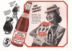 1940 Pepsi Cola: Perfect Parties Vintage Print Ad - Picture 1 of 1