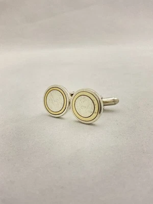 Gemelli TIFFANY & CO. combinazione cerchio argento sterling 925 oro 18 carati... - Immagine 1 di 4