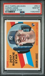 2017 TOPPS ARCHIVES 1960 RC STAR #RS-9 AARON JUDGE ROOKIE RC PSA 10 - Picture 1 of 2