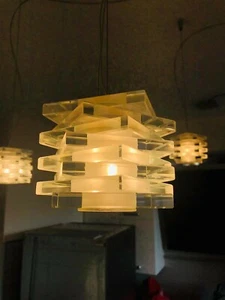 LAMPADARIO SOSPESO De Majo ITALIANO VETRO IN CRISTALLO - Foto 1 di 6