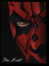 2011 TOPPS STAR WARS LIVE SKETCH PAINTED CARD DARTH MAUL KEVIN LIELL 1/1