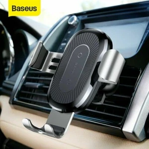Phone Holder Baseus Qi Car Gravity Fast Charger Air Vent Mount for iPhone - Picture 1 of 16