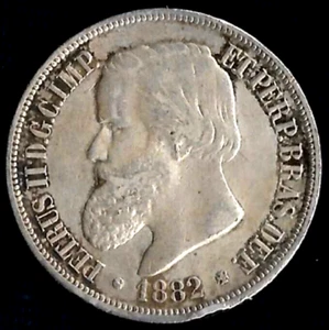 Brazil.1882.1000 Réis - Pedro II.Silver - Picture 1 of 2