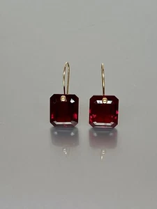 Red Garnet Gemstone Drop Earrings 925 Sterling Silver Jewelry Black Friday Gift - Picture 1 of 7
