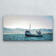 Tempered Glass Print Photo Art Decoration  100x50 Icelandic Fishing Boat