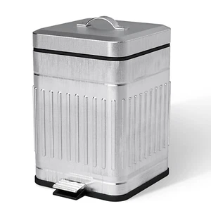 Small Trash Can with Lid 5L/1.3 Gal Stainless Steel Outdoor Bin Dog Poop Garbage - Picture 1 of 7
