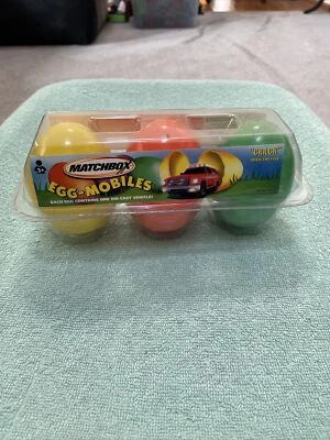 Matchbox Easter Egg-Mobiles 3 Mystery Matchbox Cars in Plastic Eggs New Sealed - Image 1 of 4