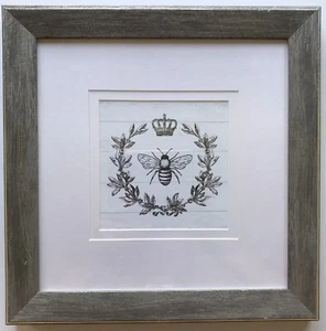 THE QUEEN BEE Framed and Matted Print Home Decor 12x12 Silver Painted Frame - Picture 1 of 5