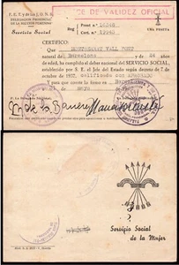 España - Falange - 1949 - Documento "FET y de las JONS - Servicio Social .... - Picture 1 of 1