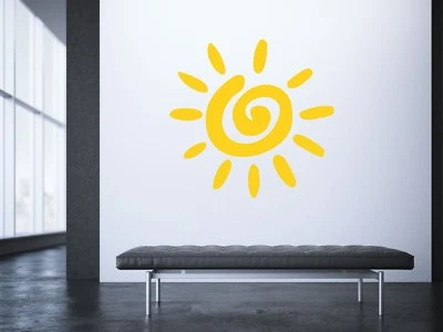 KAPOW BOOM GRAPHICS PEGATINA DE PARED DE SOL Calcomanía Amarilla Sol Arte Gráfico Mural Vacaciones