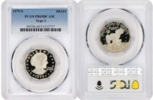 1979 S Susan B. Anthony Dollar SBA$1 TYPE 2 PCGS PR69DCAM - Picture 1 of 1
