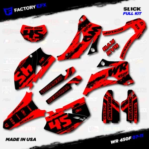 Black & Red Slick Racing Graphics Kit fits Yamaha WR450F 07-11 Decals WR 450F - Bild 1 von 5