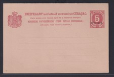 Curacao Niederlande Kolonien Ganzsache 5 cent Ziffer mit Aufdruck Specimen