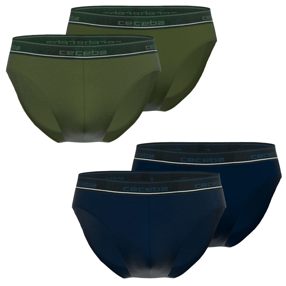 CECEBA Herren Sport Slips ohne Eingriff Bambus Logobund elastisch weich 2er Pack - Bild 1 von 1