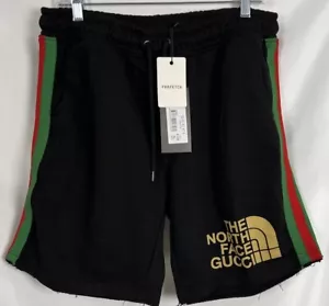 GUCCI X NORTH FACE Logo Side Line Sweat Shorts XL Multicolor Stripe - Picture 1 of 4
