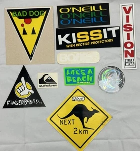 Vintage Lot 10 Skateboard Surfen Aufkleber unbenutzt Fingerboard O'neill Bad Dog + - Bild 1 von 7