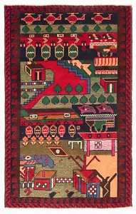 Balouch Handgeknüpfter Perserteppich 133 x 85 cm-Nomadic,Orient,Carpet,rug,Rot - Bild 1 von 11