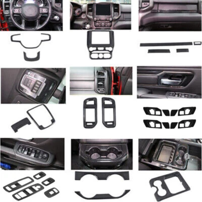 Carbon Fiber Interior Decor Cover Trim Accessories for Dodge Ram 1500 2019 2020+ Foto 1 de 4