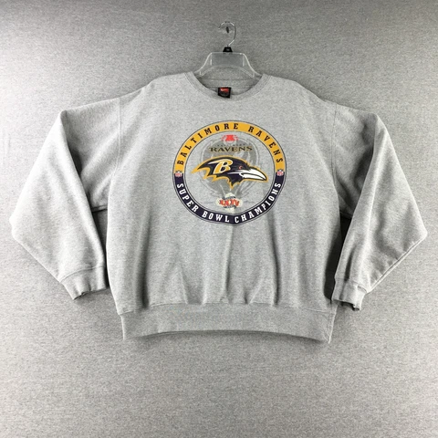 Baltimore Ravens Sweater Mens Large Nike Super Bowl Pullover Adult Cover