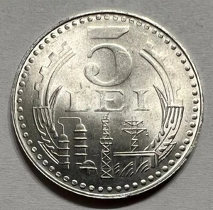 Romania 5 Lei 1978 Aluminum coin, UNC, mint luster - Picture 1 of 2