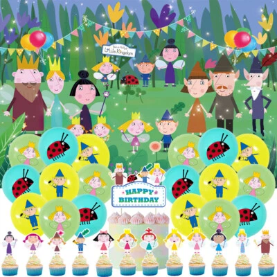 Ben and Holly Birthday Decor Party Supplies Set Balloon Cake Topper Banner Kids - Image 1 of 4