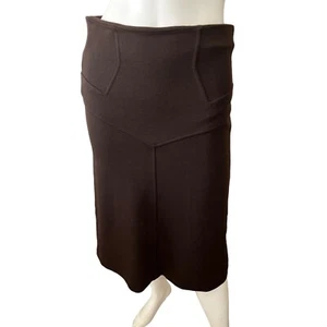 Diane Von Furstenberg brown stretch wool nylon spandex straight pencil skirt 4 - Picture 1 of 7