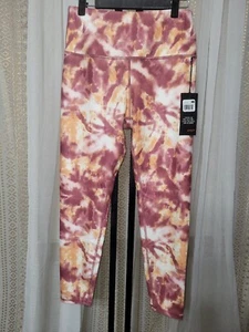 Wildfox Sweat Large Pink Orange Tie Dye Leggings High Waist Workout Pants - Picture 1 of 10