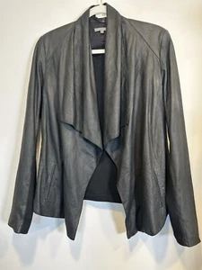 Vince Lederjacke mit drapiertem Ausschnitt L Strickeinsatz Akzente - leichter Fehler - Bild 1 von 17