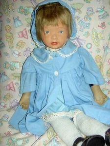 Charming, 18" antique 1920s, KAMKINS molded cloth doll with oil painted features - Picture 1 of 24