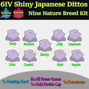 6IV Square Shiny Ditto Breed Kit (9x Natures & Items) Pokemon Sword & Shield - Picture 1 of 10
