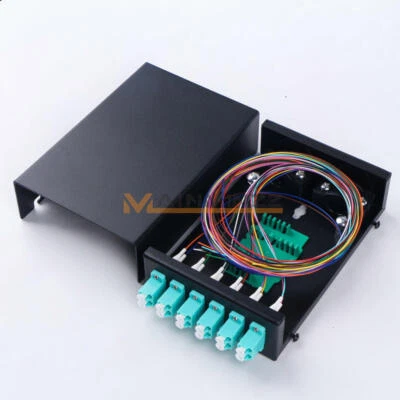 Fiber Optic Terminal Box 12 core LC MM OM3 adapter pigtail 6 Ports Patch Panel - Image 1 of 4