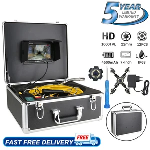 7" Kanalkamera 22MM Abfluss Rohr Inspektion Kamera Endoskop DVR 512HZ Sender - Bild 1 von 31