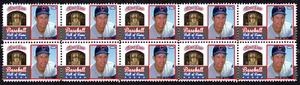 RON SANTO BASEBALL GREAT HALL OF FAME INDUCTEE STRIP OF 10 MINT STAMPS - Bild 1 von 1