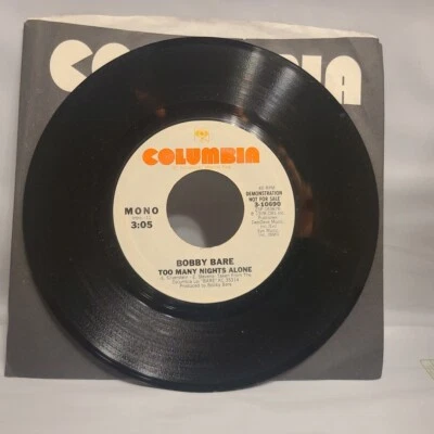 Bobby Bare ~ Too Many Nights Alone/ Same ~ Columbia WL Promo 45 RPM Record - Image 1 of 4