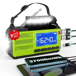 10000wAh/37000mWh Hand Crank Radio, AM FM NOAA Weather Alert Radio, Portable,... - Picture 1 of 6