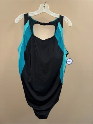 Trajes de baño para mujer 30W de una pieza, negro aguamarina, para todos nuevos con etiquetas Foto 1 de 4