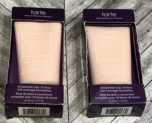 2 Tarte Amazonian Clay 16 Stunden vollflächige Foundation 1,7 Oz. 12B helles Beige - Bild 1 von 4