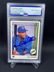Gary Sheffield Signed 1989 Upper Deck RC IP Auto PSA/DNA Brewers Marlins - Picture 1 of 2