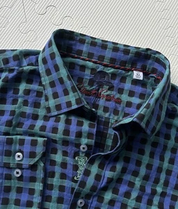 Robert Graham Shirt Mens XL Blue Geometric Digital Flip Cuff Classic Fit - Picture 1 of 5