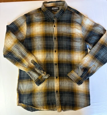 EZEKIEL Plaid Long Sleeve Button Down Shirt Brown Gray Tan Mens Large - Image 1 of 4