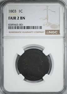 1803 Draped Bust Large Cent 1C NGC FR2BN - Lowball - Imagen 1 de 5
