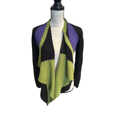 Suéter cárdigan cascada bloque de color Alberto Mikali para mujer. Talla mediana Foto 1 de 2