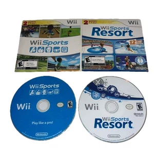 Wii Sports Resort + Wii Sports - (Nintendo Wii) RESURFACED - Picture 1 of 5