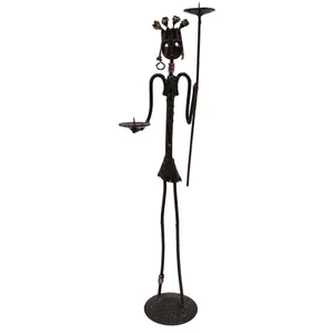 "Vestido con cuentas candelabro escultura de metal africana femenina decoración étnica tribal 23""" - Imagen 1 de 11