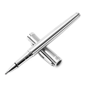 Ballpoint pen with Gift Box Luxury Writing Pen with 2 Extra Black Ink Silver - Picture 1 of 5