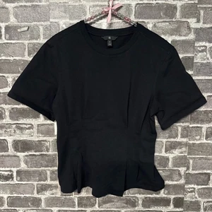 BANANA REPUBLIC BLACK PENELOPE CORSET T SHIRT black SIZE SMALL S - Picture 1 of 8