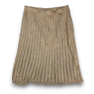 Falda deportiva St John Knits de lujo tostada tweed línea A forrada mediana elástica marrón Foto 1 de 4