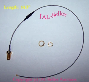 Cable coleta hembra 14,5" U.FL a RP-SMA para antena inalámbrica Wifi - Imagen 1 de 4