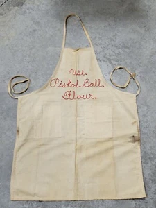 Antique Advertising Apron Use Pistol Ball Flour Chain Stitched Baking Apron Mill - Picture 1 of 10