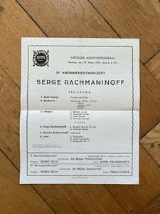 RACHMANINOFF Klavierabend Wien 18.02.1935 - Bild 1 von 1